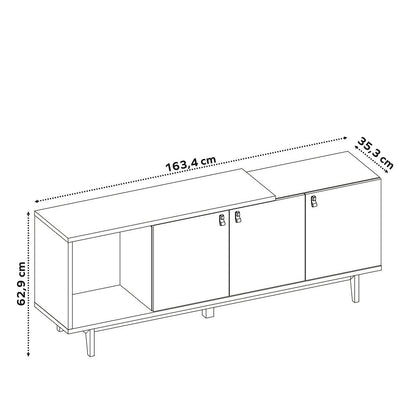 Bancada NT 1380 1,60 cm 50″ - Off White/Freijó EN