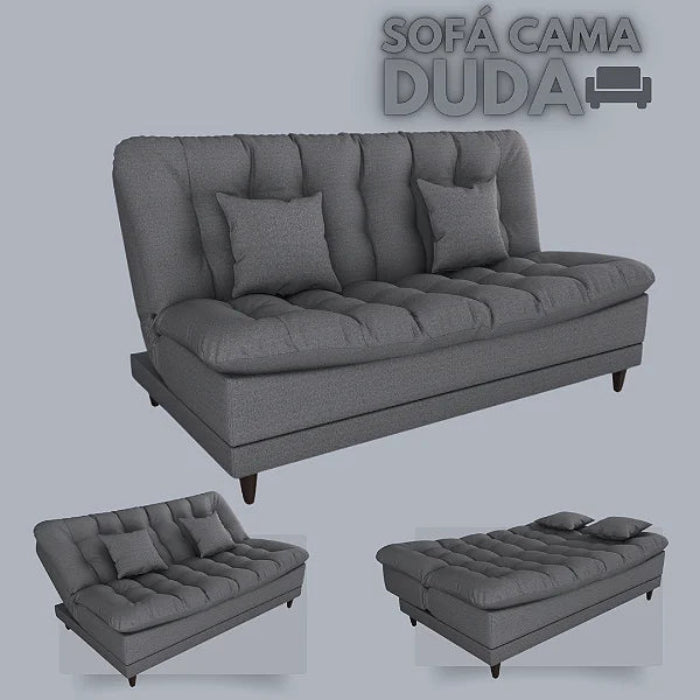 Sofa Cama MX Duda 1 Estagio Linho Cinza EN