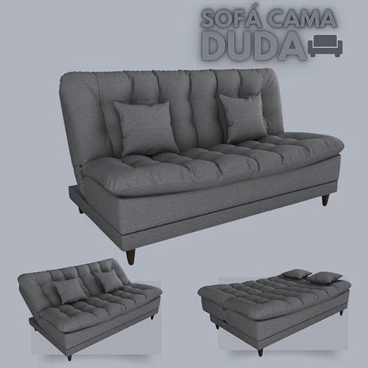 Sofa Cama MX Duda 1 Estagio Linho Cinza EN
